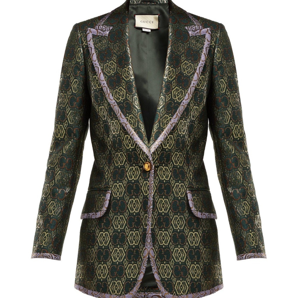 Gucci Gg Jacquard Single Breasted Blazer